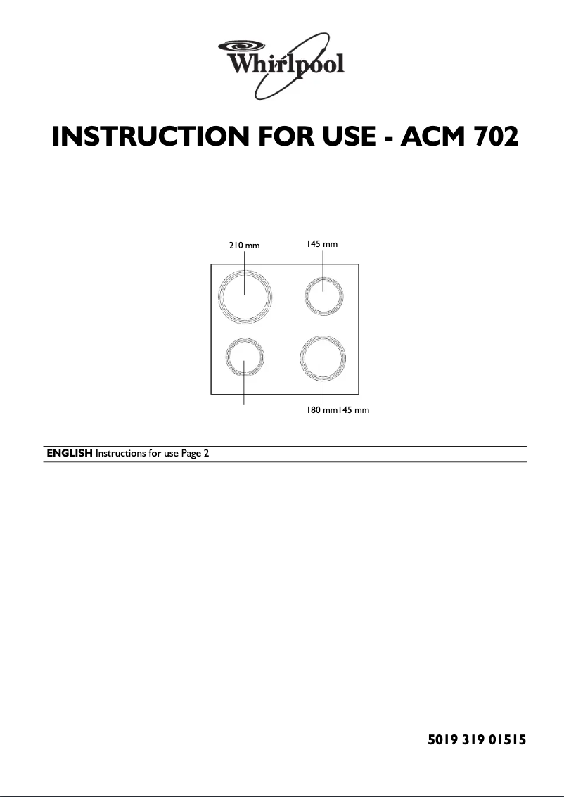 Imagen de la primera página del manual del dispositivo ACM 702/NE
