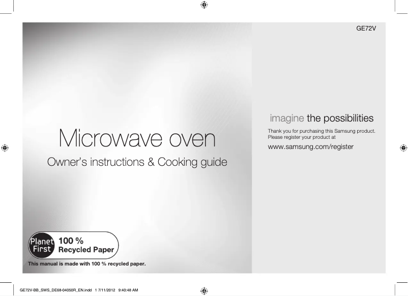 Imagen de la primera página del manual del dispositivo GE72V-SS