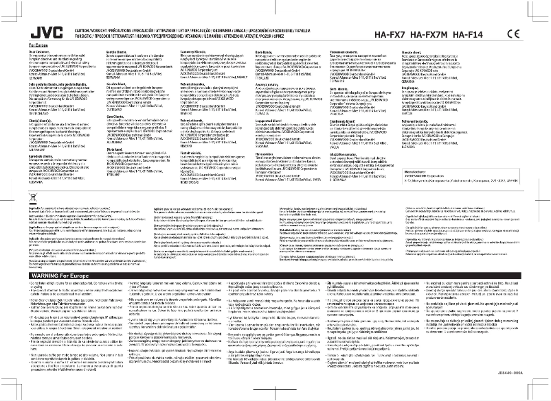 Imagen de la primera página del manual del dispositivo HA-F14