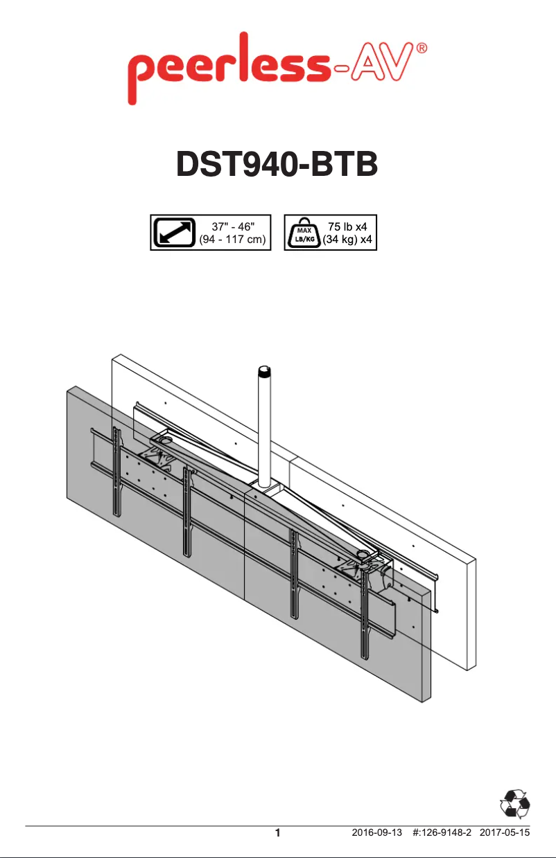 Página 1 del manual Manual de usuario Peerless-AV DST940-BTB