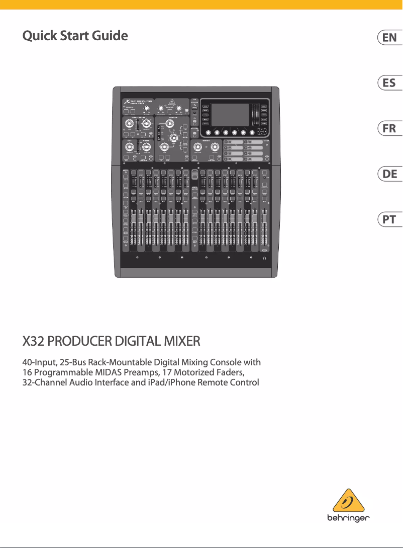 Imagen de la primera página del manual del dispositivo X32 Producer