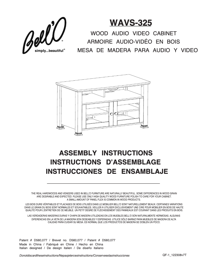 Imagen de la primera página del manual del dispositivo WAVS-325