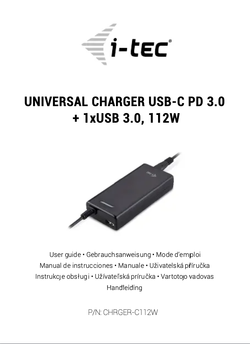 Imagen de la primera página del manual del dispositivo CHRGER-C112W