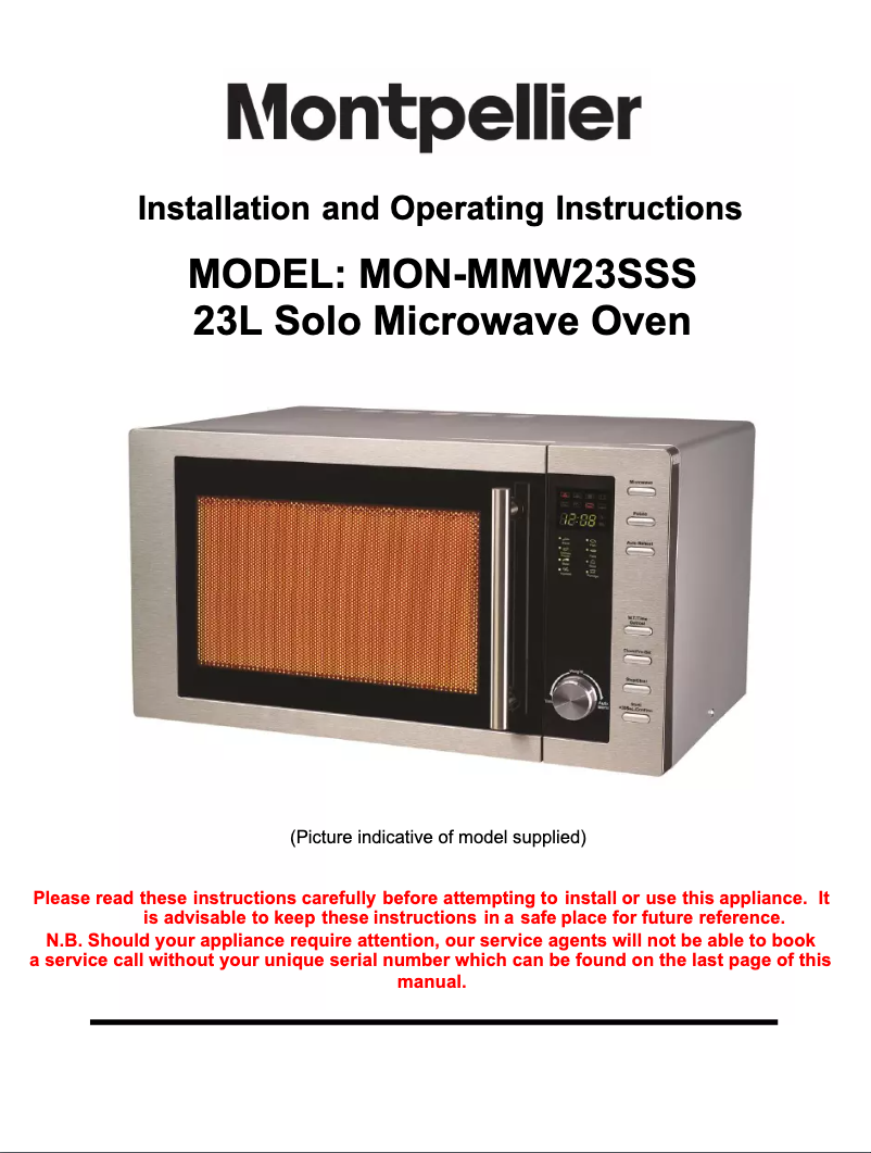 Imagen de la primera página del manual del dispositivo MMW23SSS