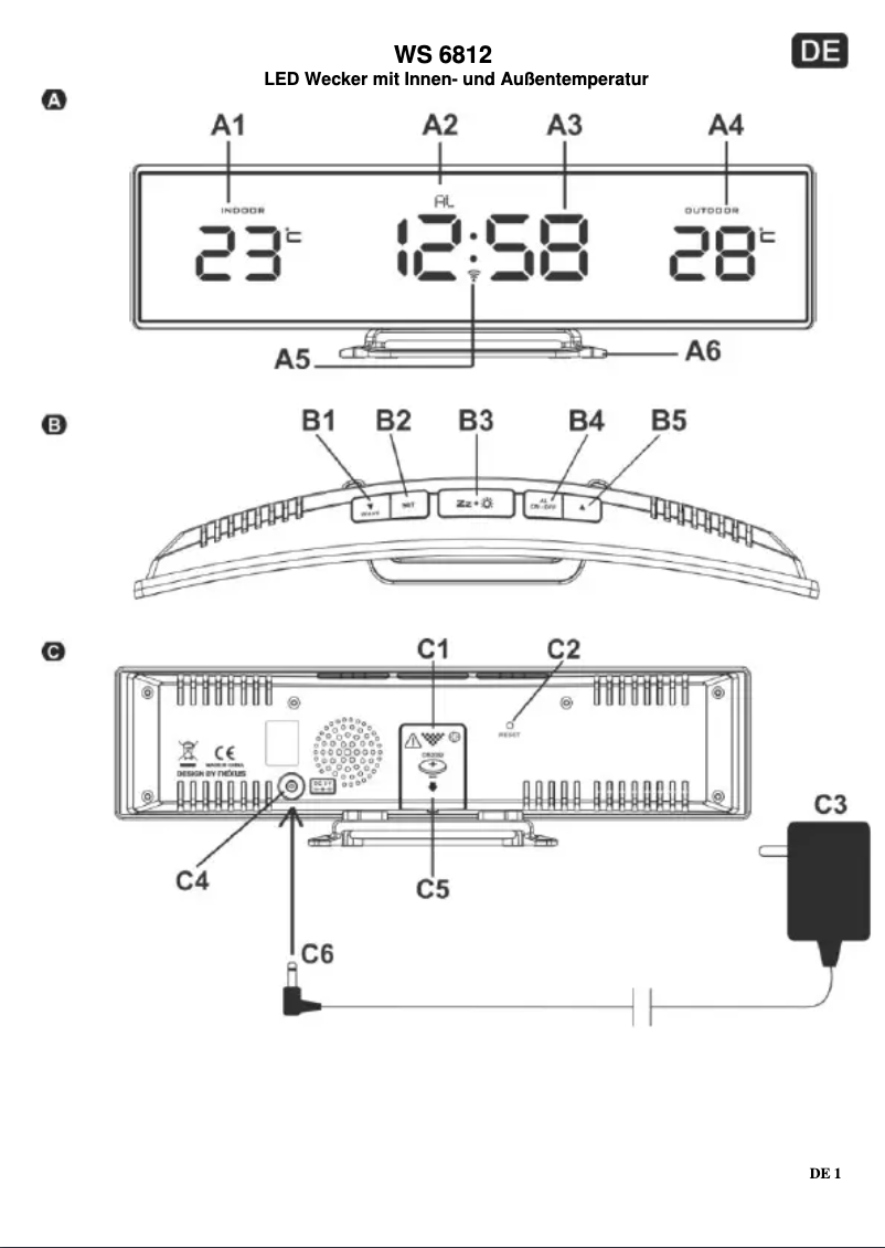 Página 1 del manual Manual de usuario Techno Line WS 6812