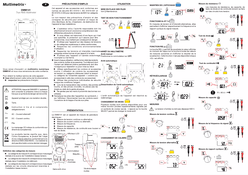 Página 1 del manual Manual de usuario Multimetrix DMM141
