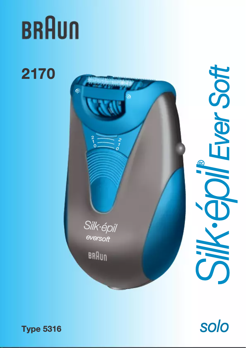 Página 1 del manual Manual de usuario Braun Silk-épil EverSoft Deluxe 2170 Solo