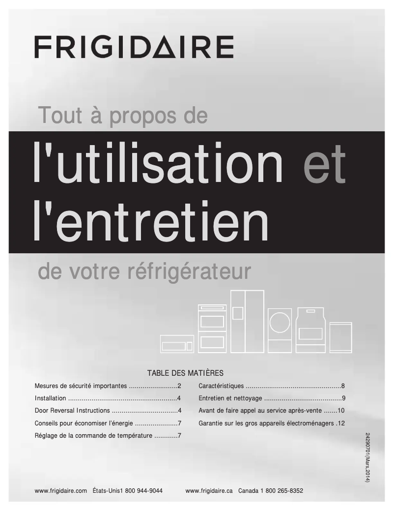 Imagen de la primera página del manual del dispositivo FFET1222QS