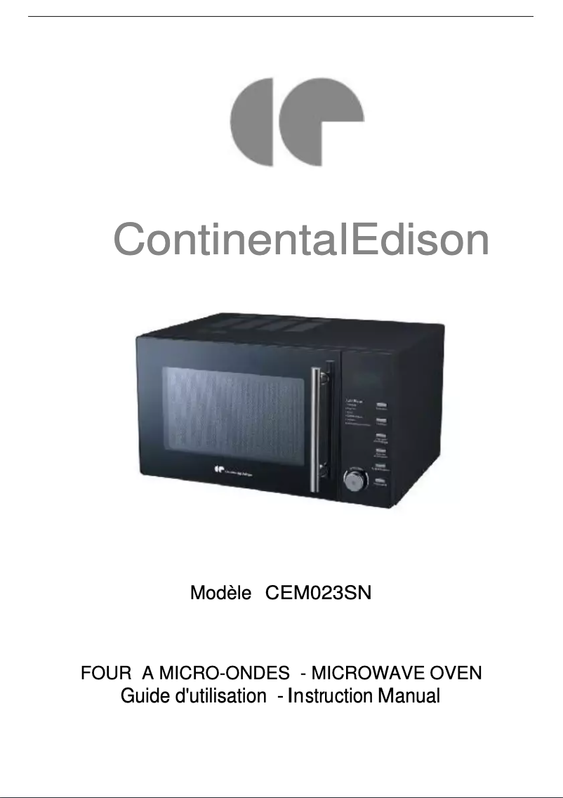 Página 1 del manual Manual de usuario Continental Edison CEM023SN