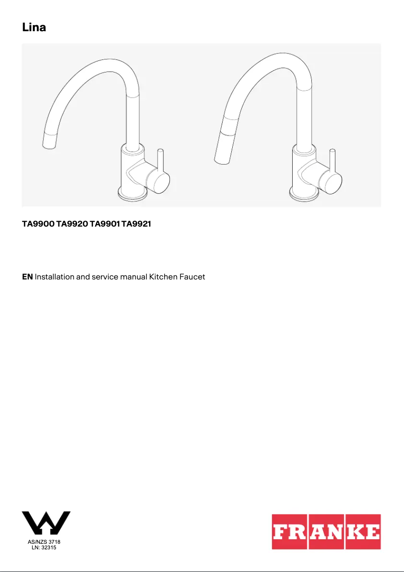 Página 1 del manual Manual de usuario Franke Lina TA9920