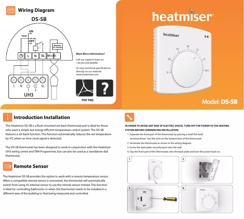 Página 1 del manual Manual de usuario Heatmiser DS-SB