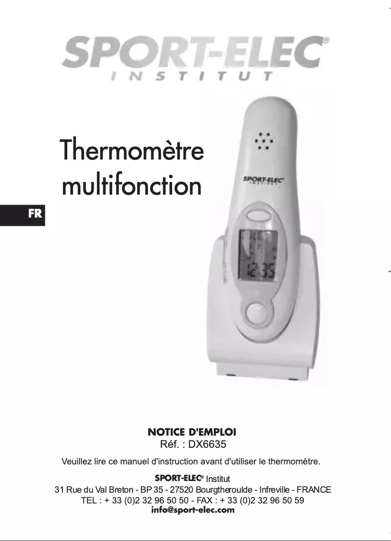 Página 1 del manual Manual de usuario Sport-Elec DX6635