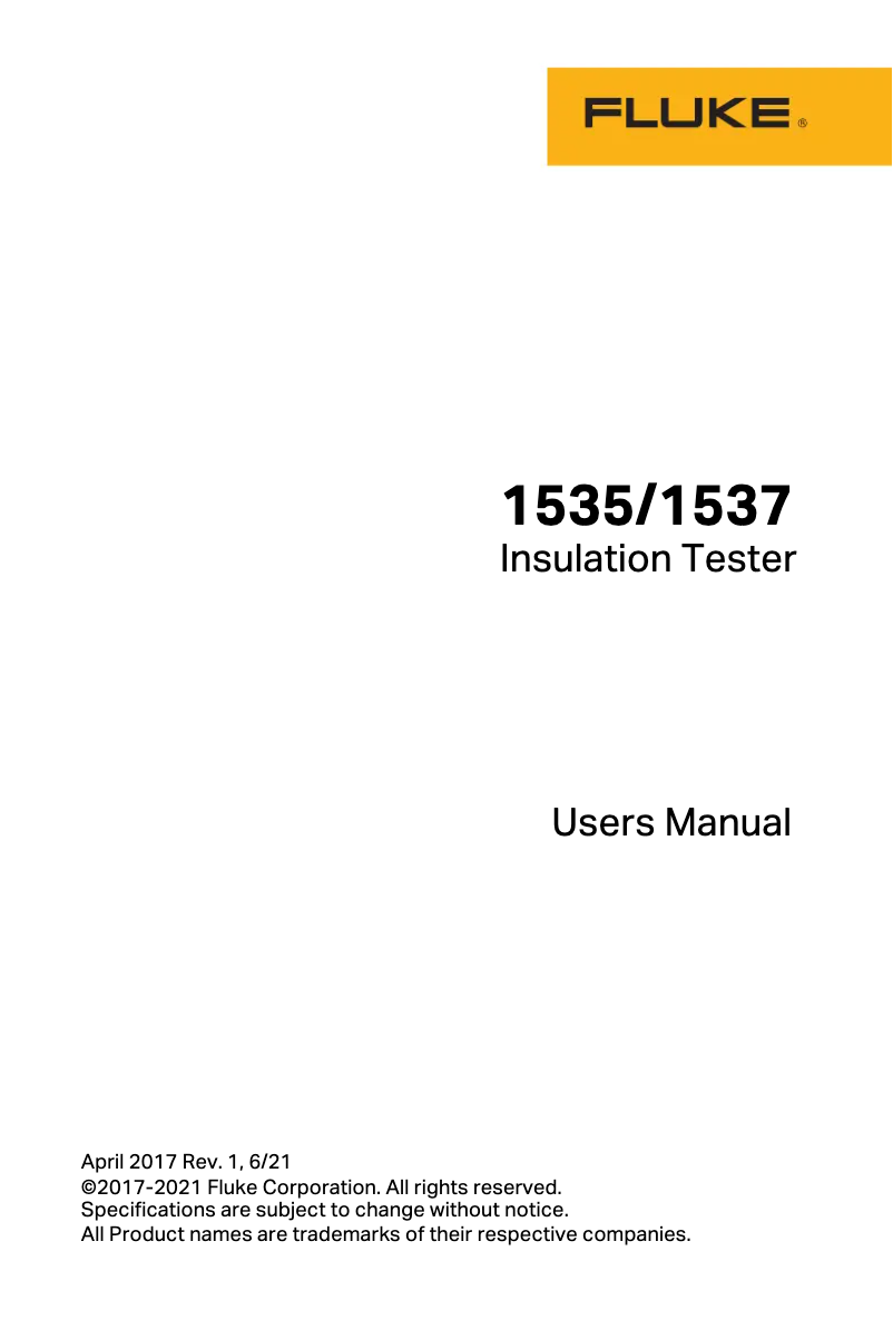 Página 1 del manual Manual de usuario Fluke 1537