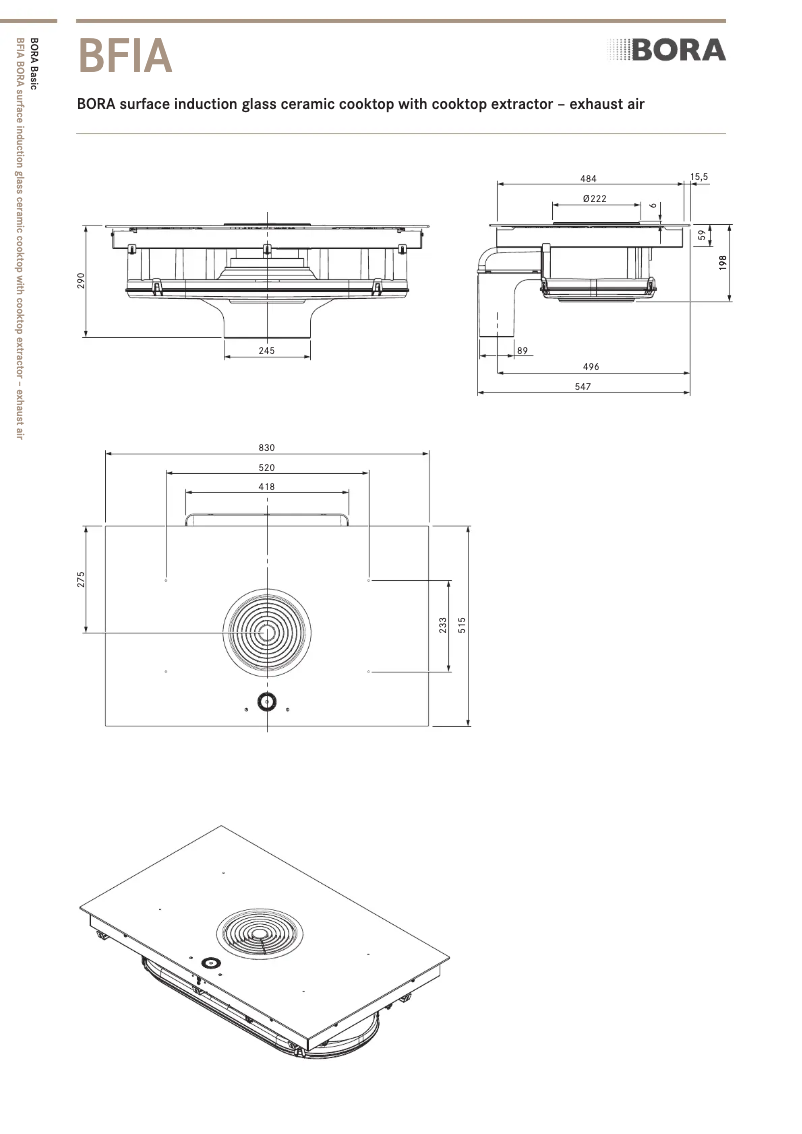 Página 1 del manual Ficha técnica BORA BFIA