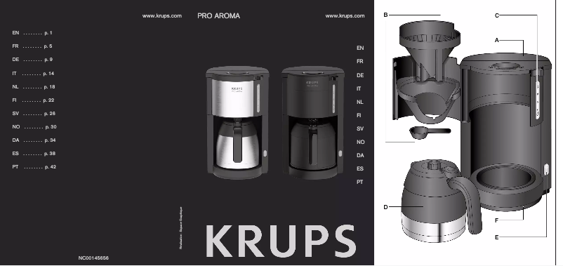 Imagen de la primera página del manual del dispositivo Pro Aroma F312