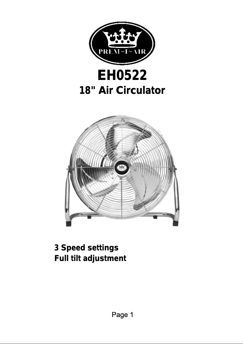 Imagen de la primera página del manual del dispositivo EH0522