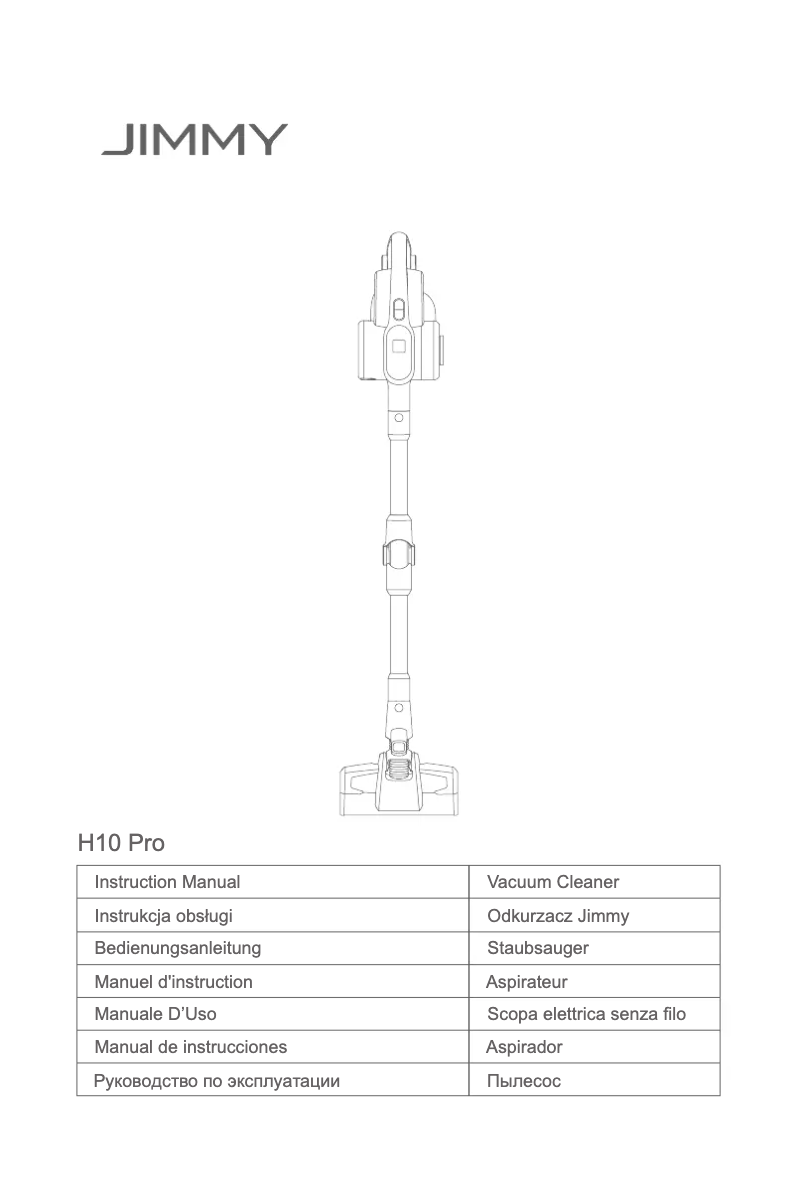 Página 1 del manual Manual de usuario JIMMY H10 Pro