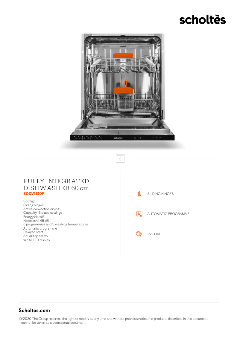 Imagen de la primera página del manual del dispositivo SODV1610F