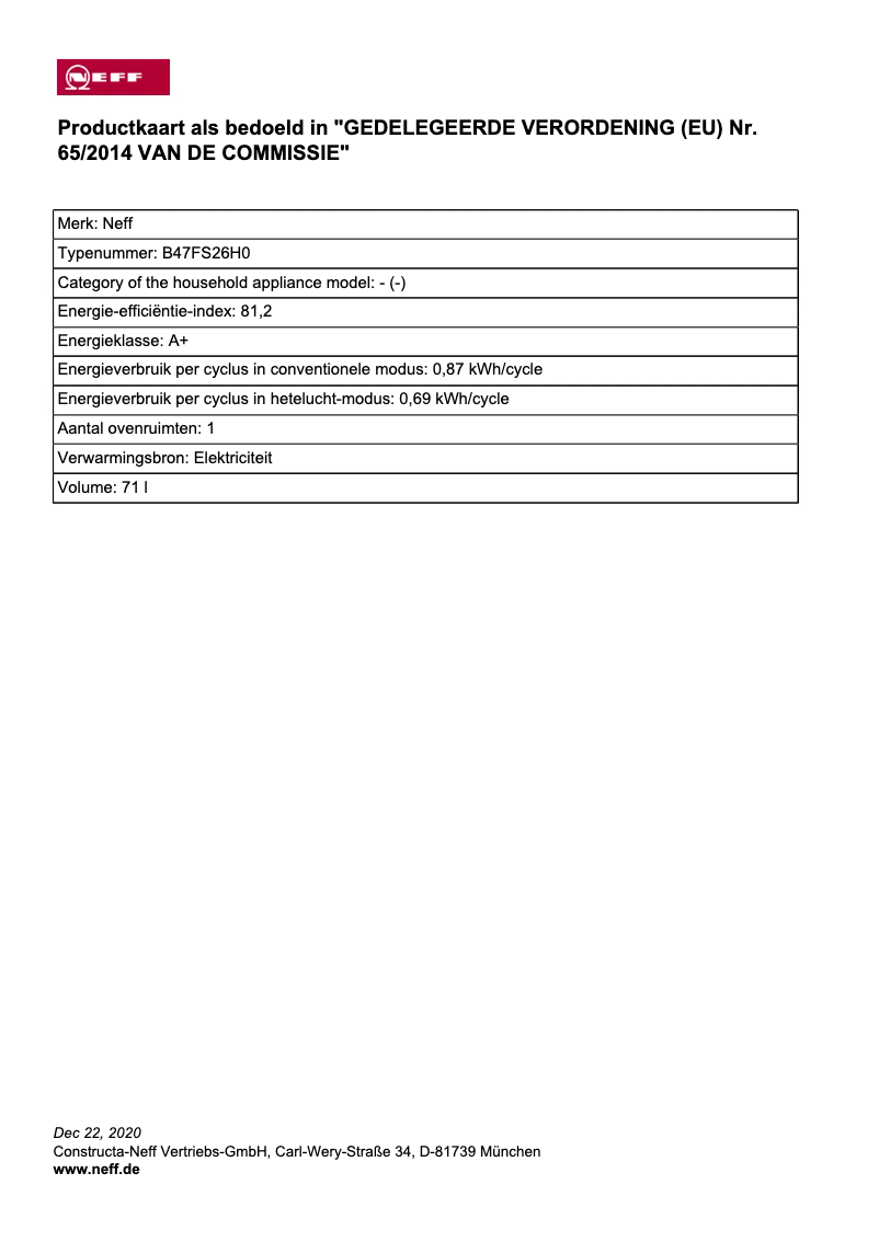 Página 1 del manual Manual de instrucciones Neff B47FS26H0