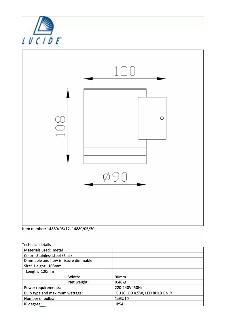 Imagen de la primera página del manual del dispositivo Baso-LED
