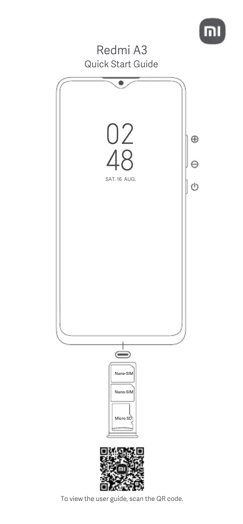 Imagen de la primera página del manual del dispositivo Redmi A3