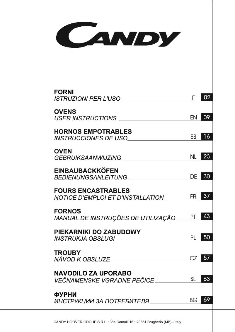 Página 1 del manual Manual de usuario Candy FCP615WXL/E1