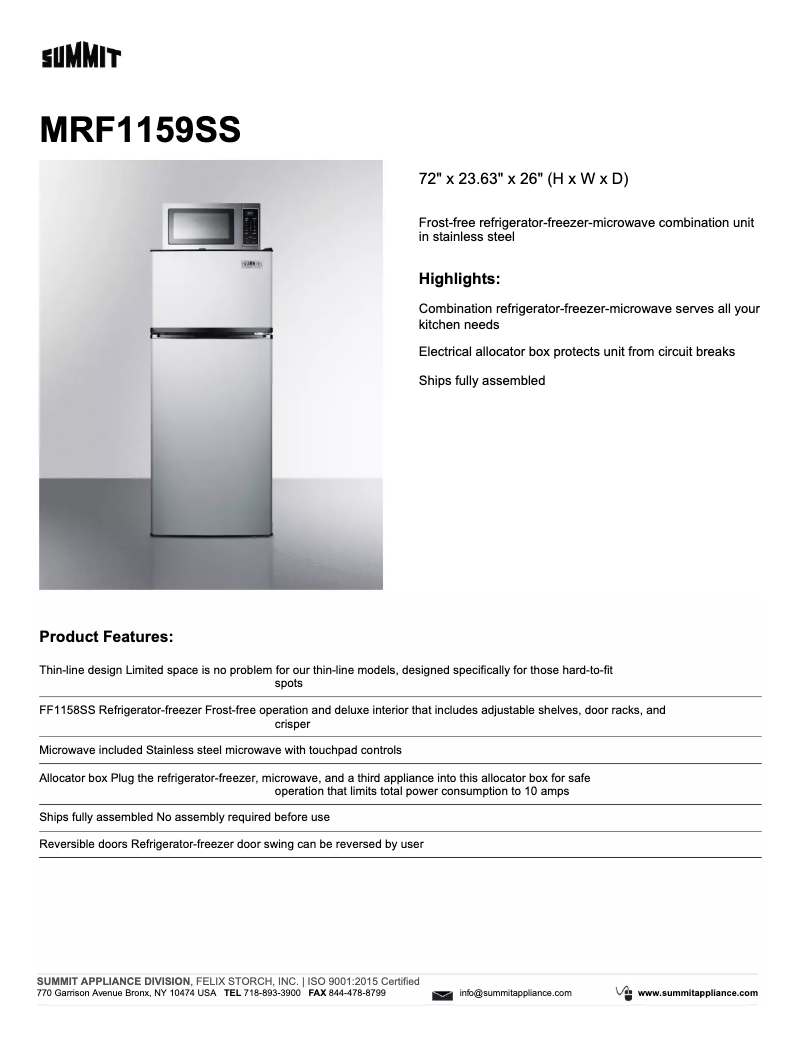 Imagen de la primera página del manual del dispositivo MRF1159