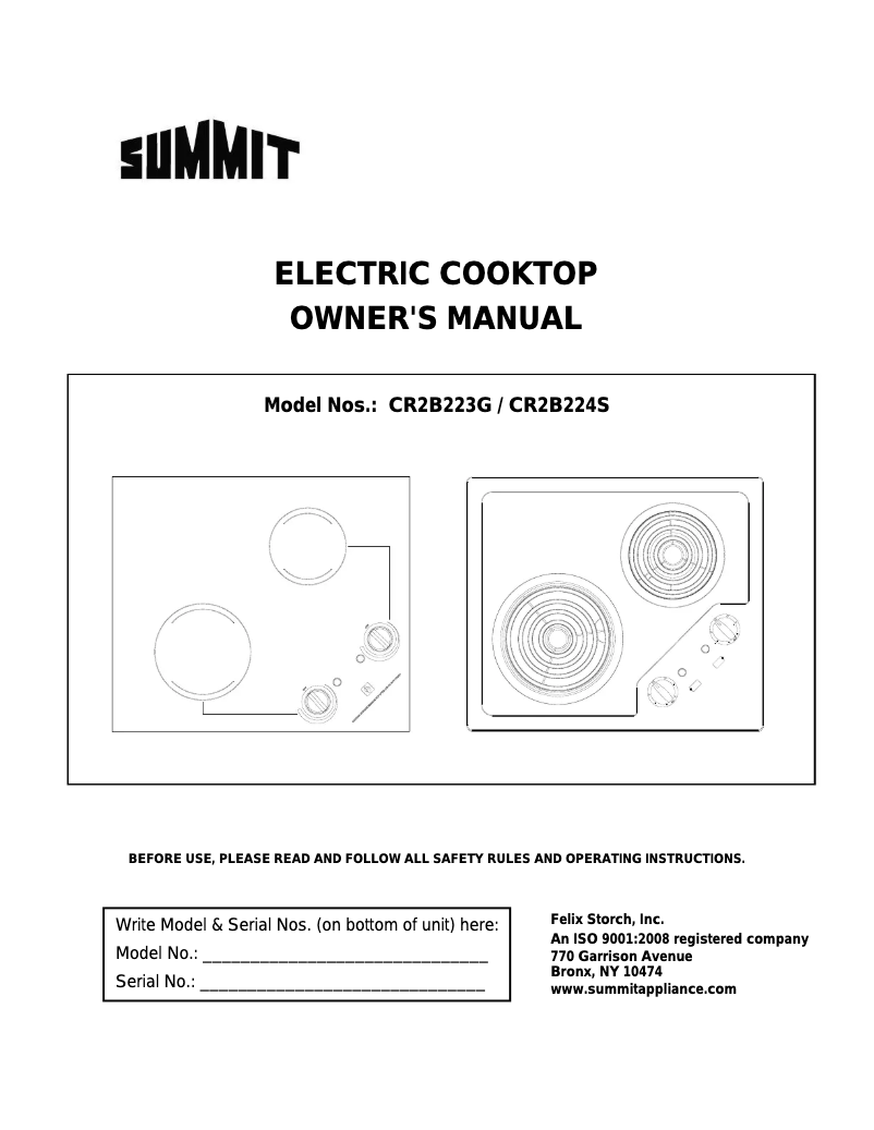 Imagen de la primera página del manual del dispositivo CR2B223G
