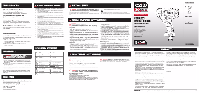 Imagen de la primera página del manual del dispositivo PXIDS-300U