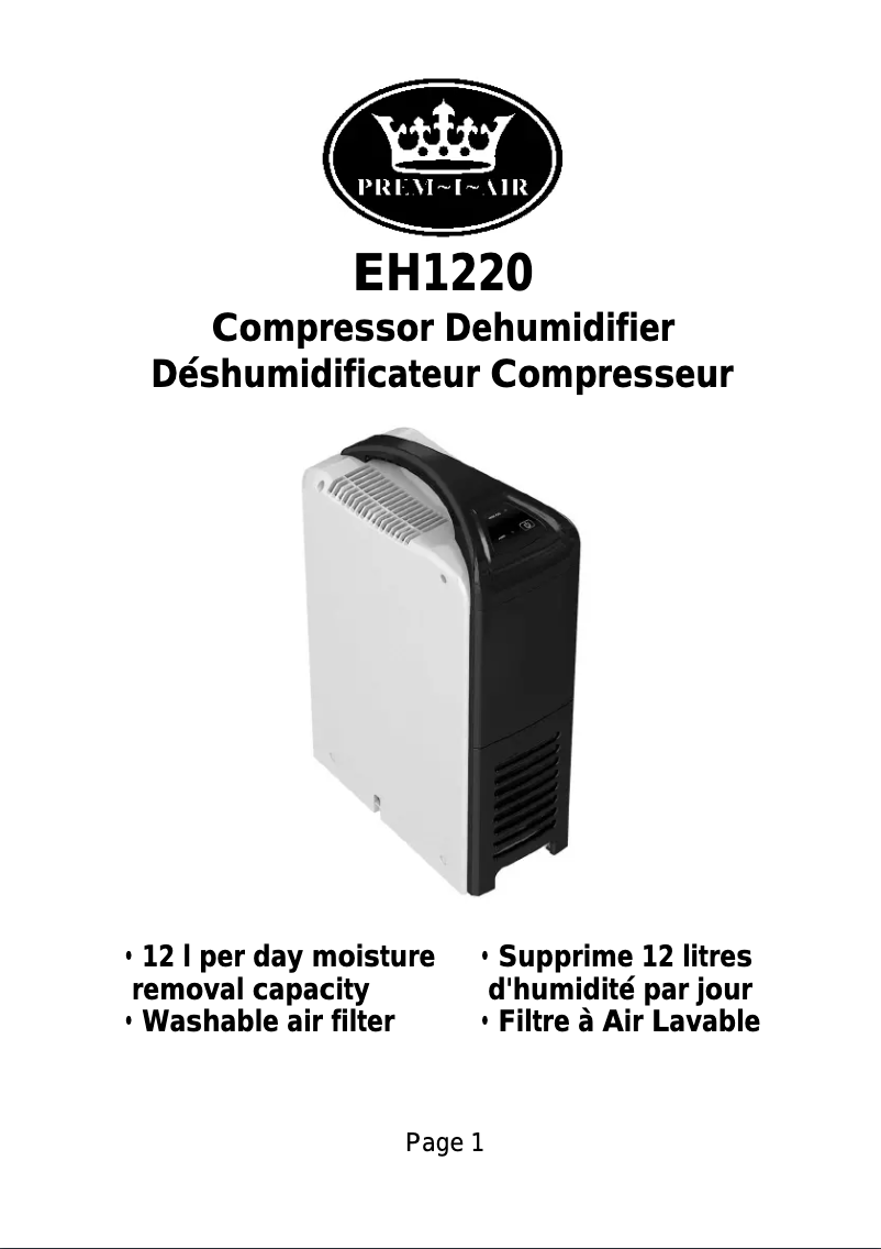 Imagen de la primera página del manual del dispositivo EH1220