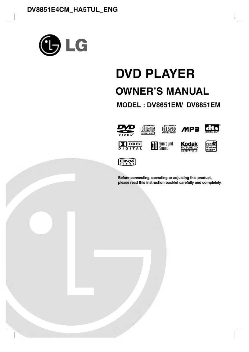 Imagen de la primera página del manual del dispositivo DV8651E4CM