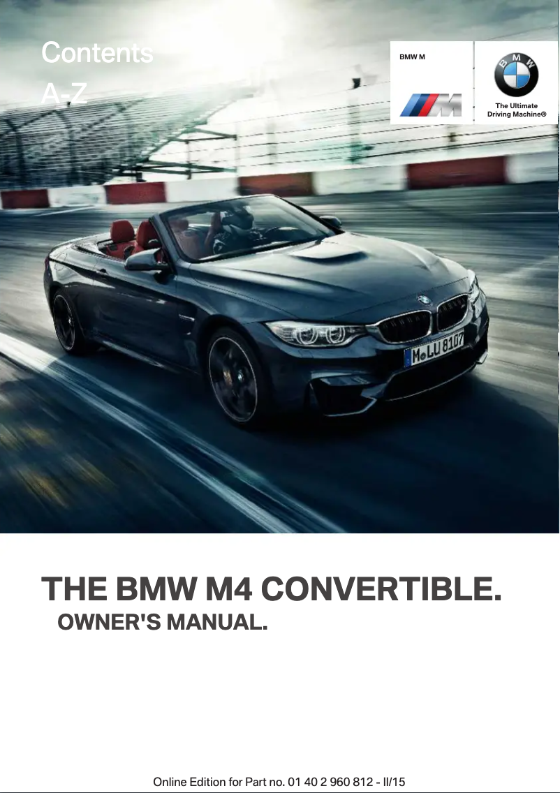 Página 1 del manual Manual de usuario BMW M4 Convertible (2016)
