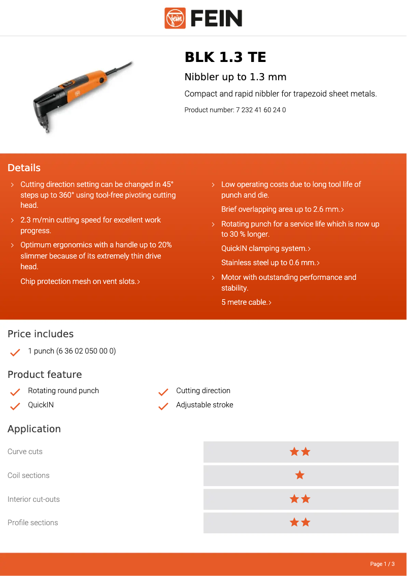 Imagen de la primera página del manual del dispositivo BLK 1.3 TE