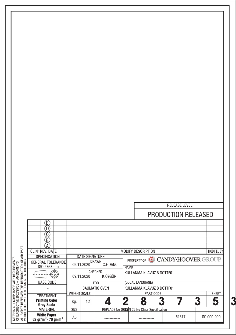 Página 1 del manual Manual de usuario Baumatic BOS205X