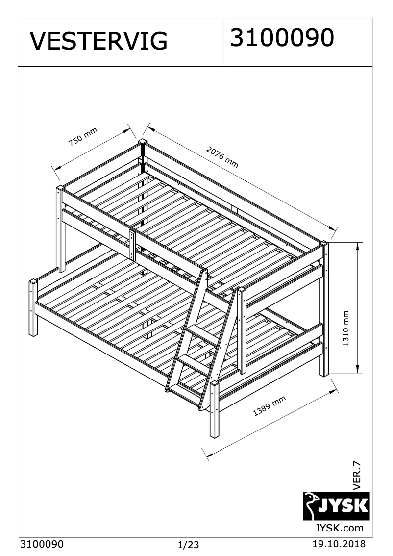 Imagen de la primera página del manual del dispositivo Vestervig
