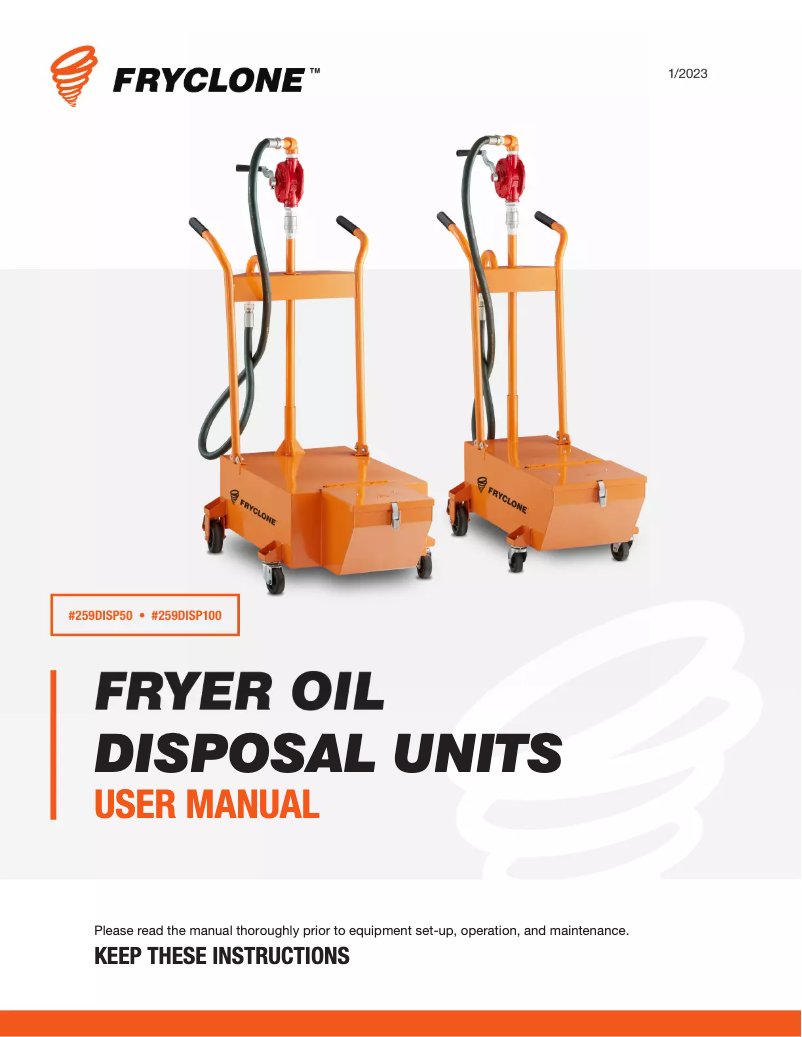 Página 1 del manual Manual de usuario Fryclone 259DISP100