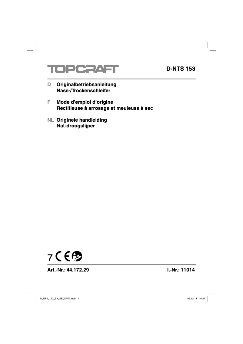 Página nº 1 - Manual de usuario Topcraft D-NTS 153