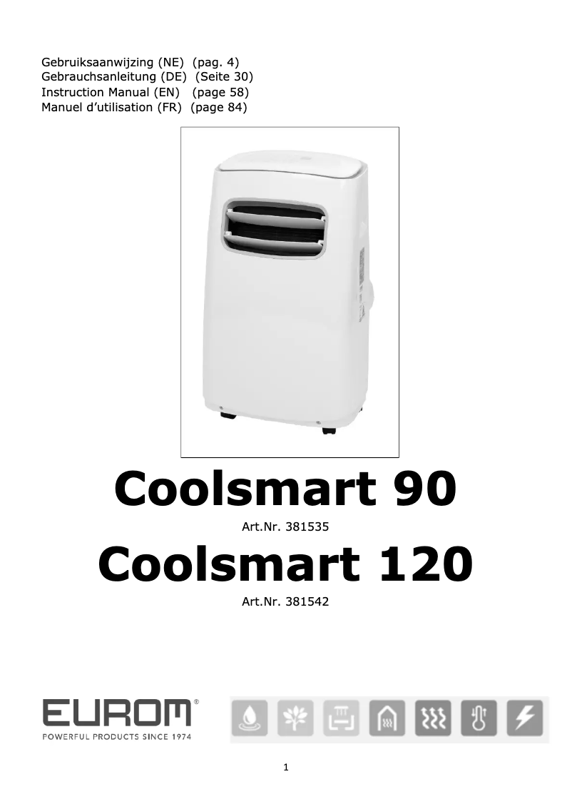 Página 1 del manual Manual de usuario Eurom Coolsmart 120