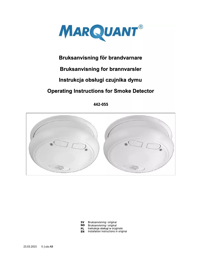 Imagen de la primera página del manual del dispositivo 442-055