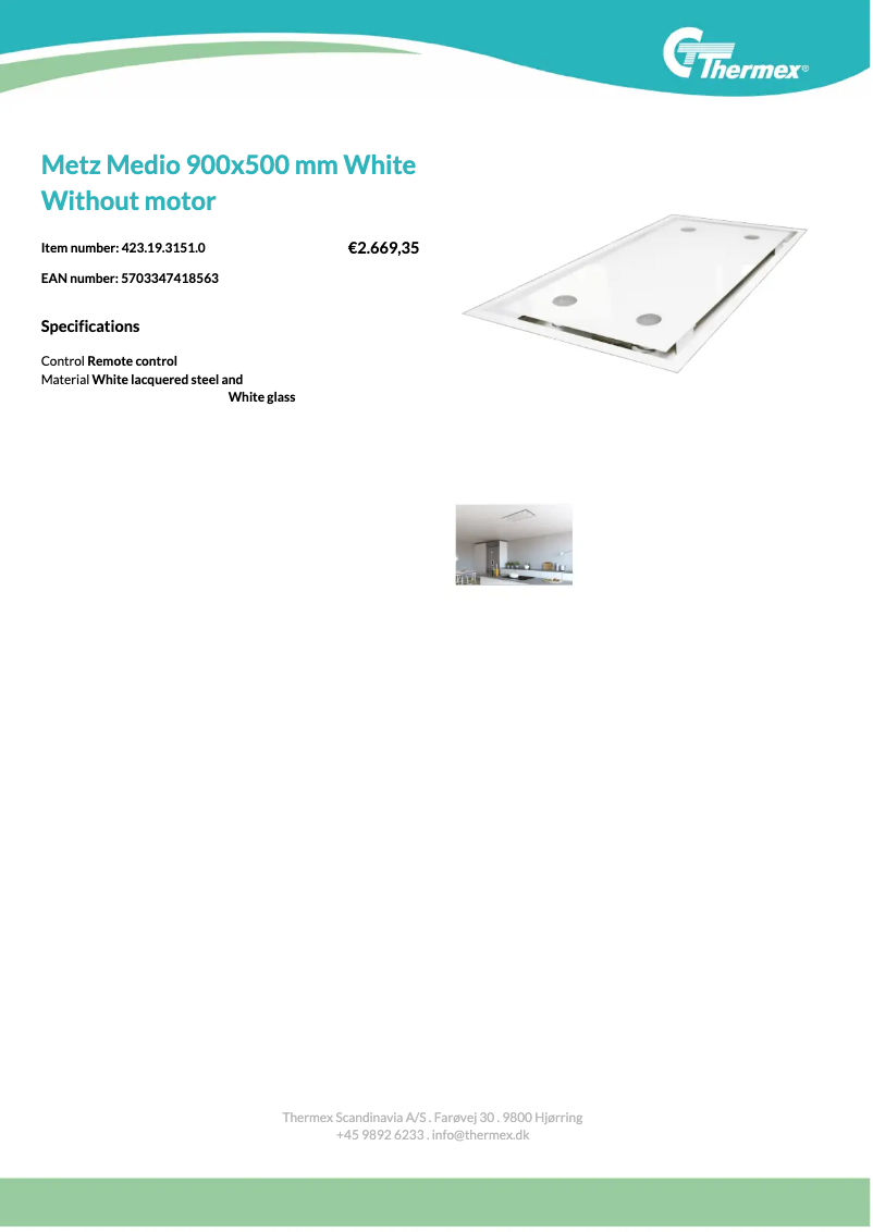 Página 1 del manual Ficha técnica Thermex Metz Medio