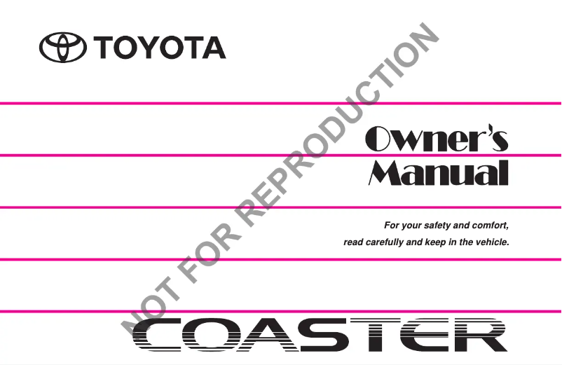 Página nº 1 - Manual de usuario Toyota Coaster (2015)