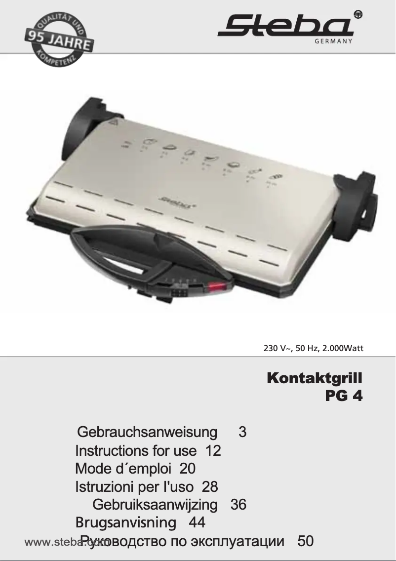 Página 1 del manual Manual de usuario Steba PG 4.3