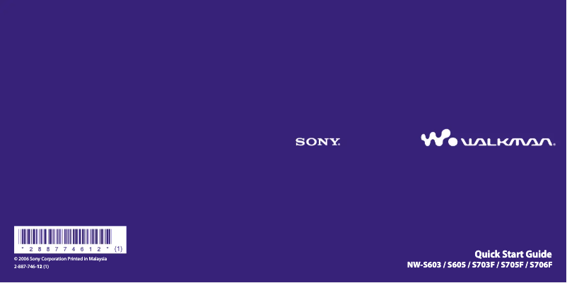 Imagen de la primera página del manual del dispositivo NW-S703F