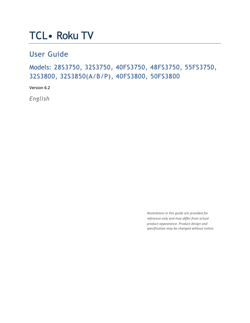 Imagen de la primera página del manual del dispositivo Roku 40FS3800