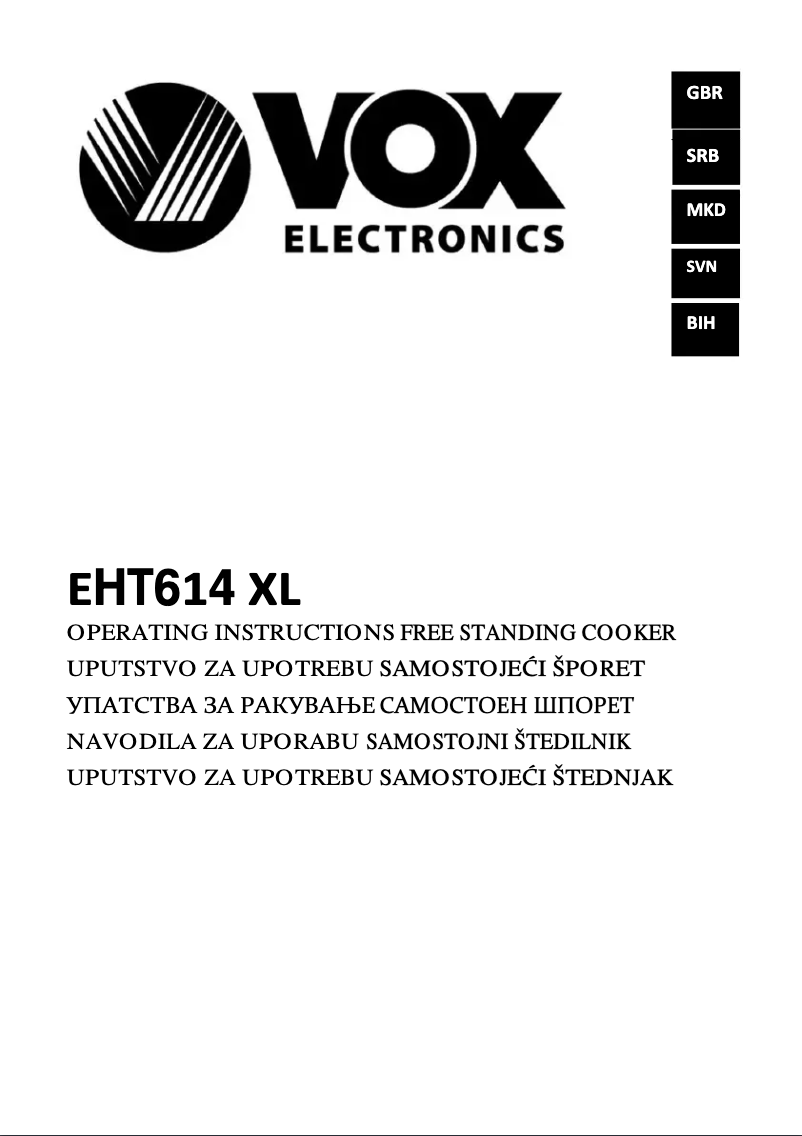 Imagen de la primera página del manual del dispositivo EHT614XL