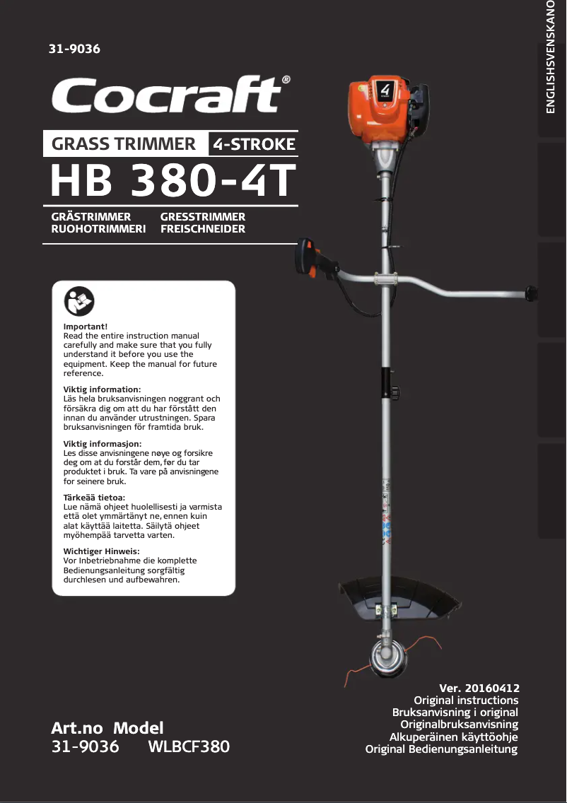 Página 1 del manual Manual de usuario Cocraft HB 380-4T