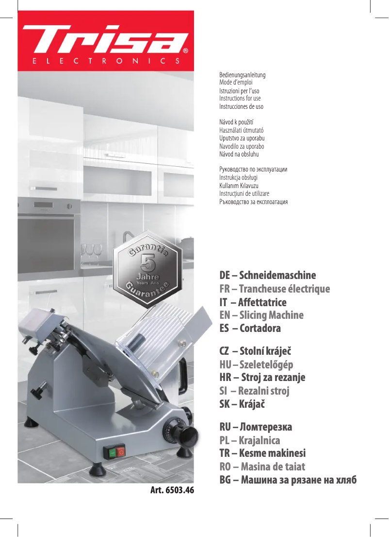 Página 1 del manual Manual de usuario Trisa Food Slicer