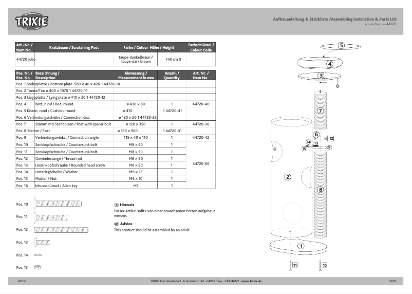 Imagen de la primera página del manual del dispositivo 44720