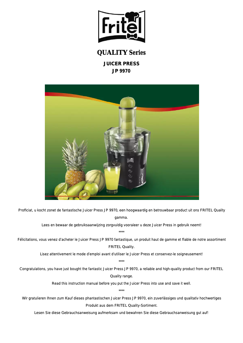 Imagen de la primera página del manual del dispositivo JP 9970