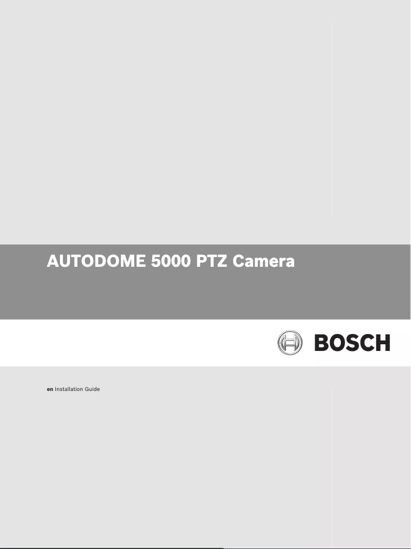 Página nº 1 - Manual de usuario Bosch AutoDome 5000